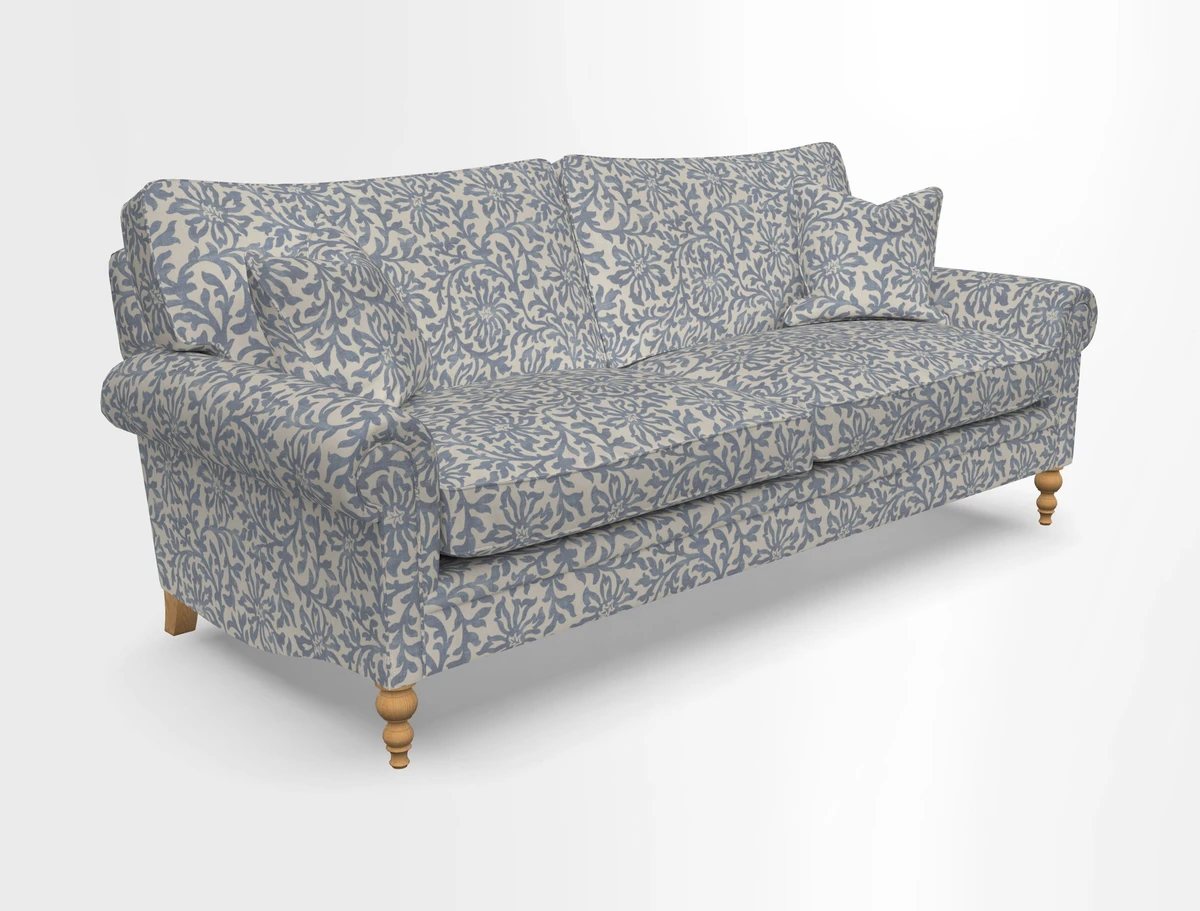 Aldingbourne 3 seater sofa in Grain Sack Stripe Linen Red
