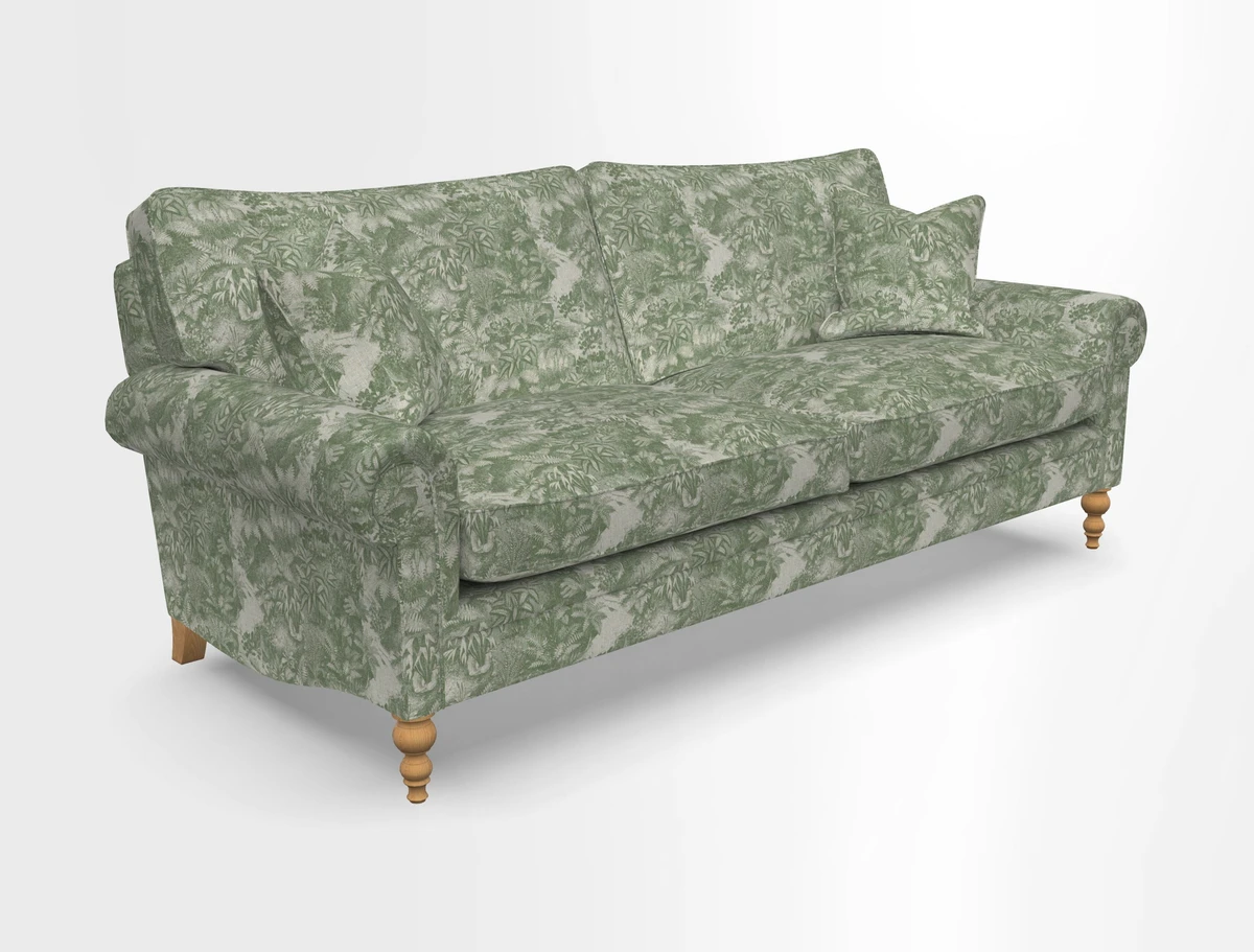 Aldingbourne 3 seater sofa in Grain Sack Stripe Linen Red