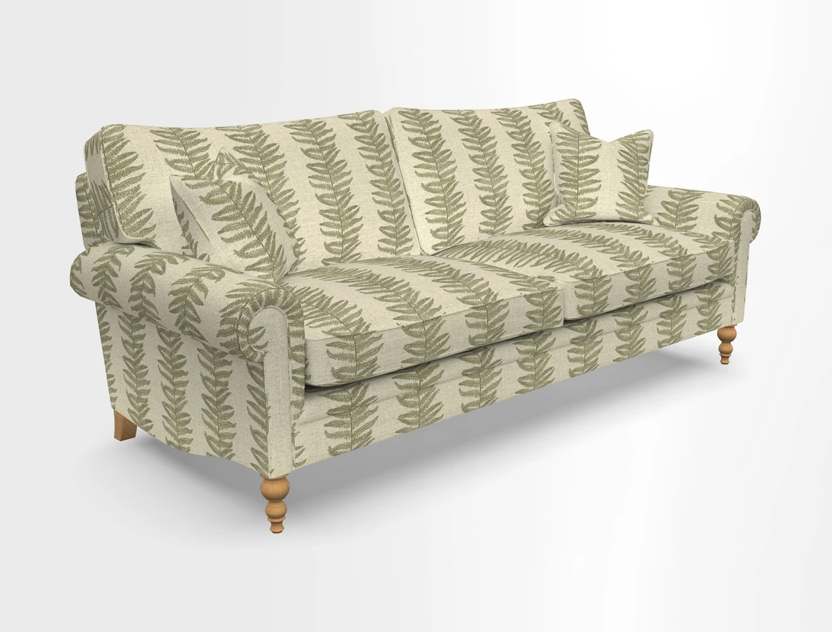 Aldingbourne 3 seater sofa in Grain Sack Stripe Linen Red