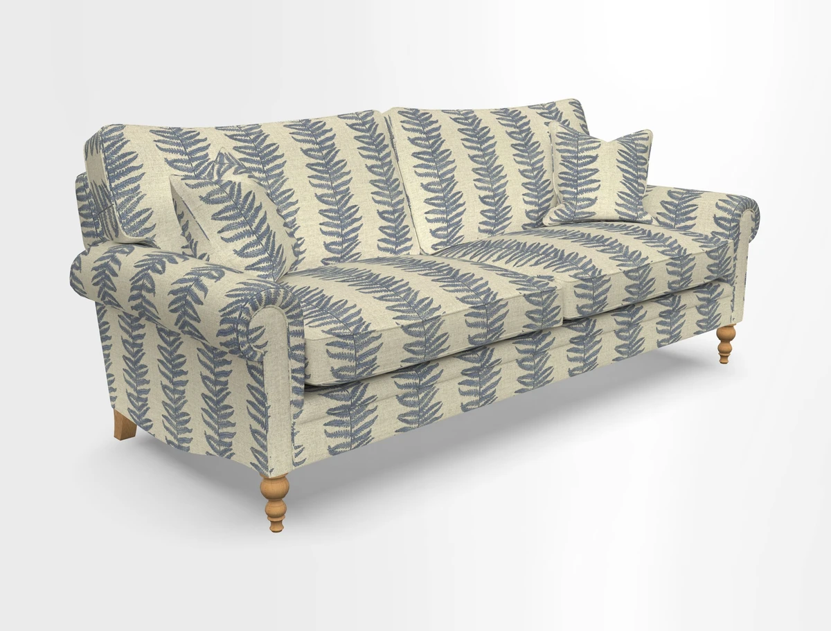 Aldingbourne 3 seater sofa in Grain Sack Stripe Linen Red