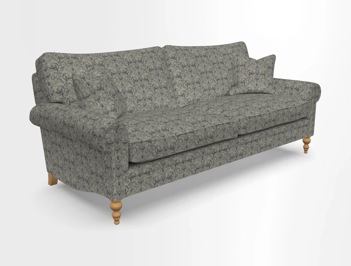 Aldingbourne 3 seater sofa in Grain Sack Stripe Linen Red