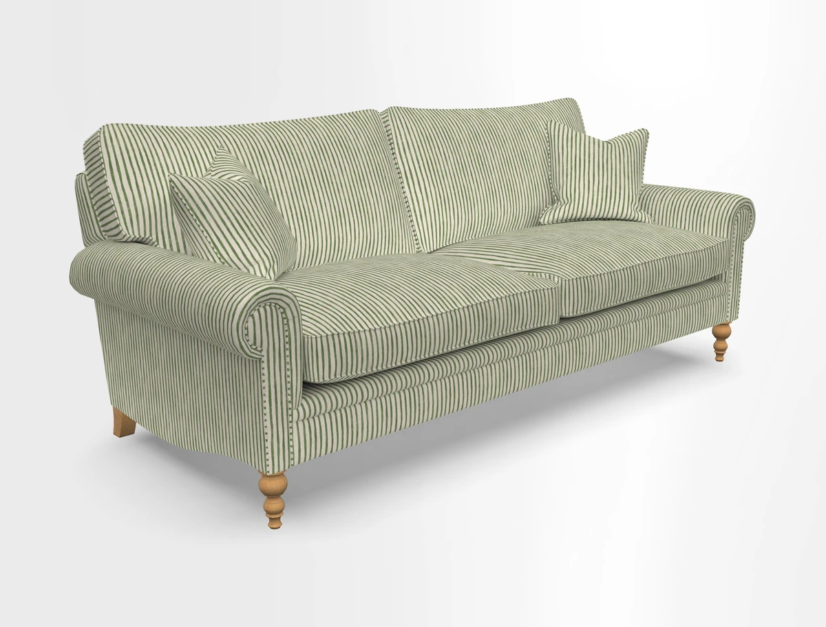 Aldingbourne 3 seater sofa in Grain Sack Stripe Linen Red