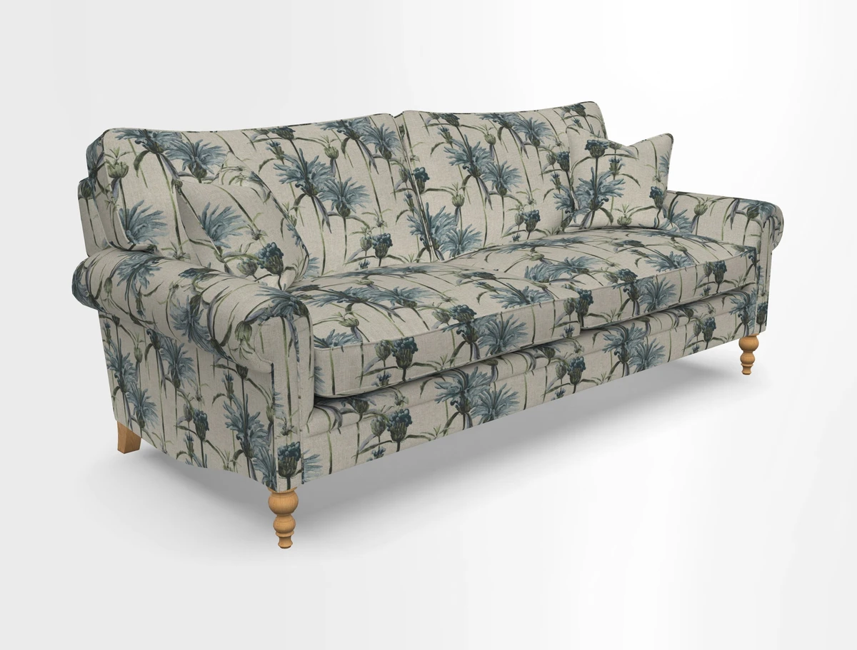 Aldingbourne 3 seater sofa in Grain Sack Stripe Linen Red