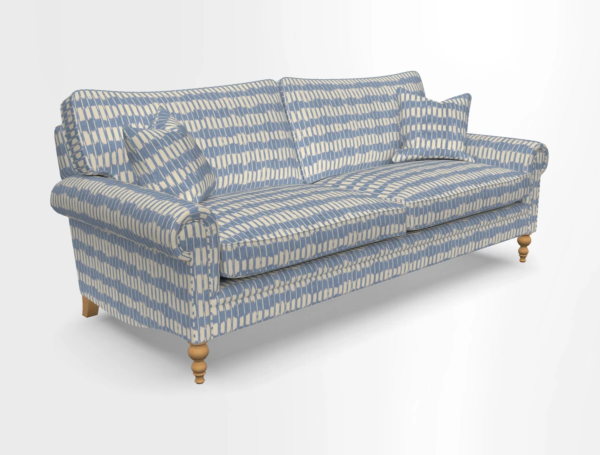 Aldingbourne 3 seater sofa in Grain Sack Stripe Linen Red