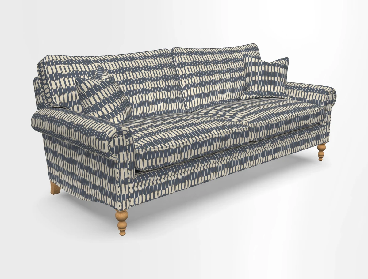Aldingbourne 3 seater sofa in Grain Sack Stripe Linen Red