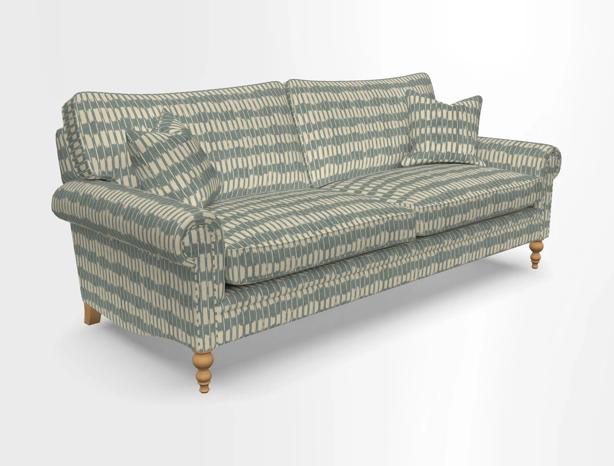 Aldingbourne 3 seater sofa in Grain Sack Stripe Linen Red