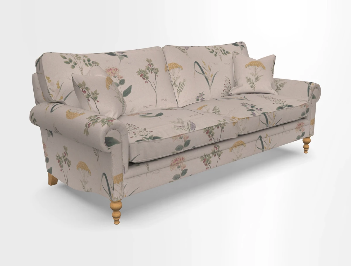 Aldingbourne 3 seater sofa in Grain Sack Stripe Linen Red