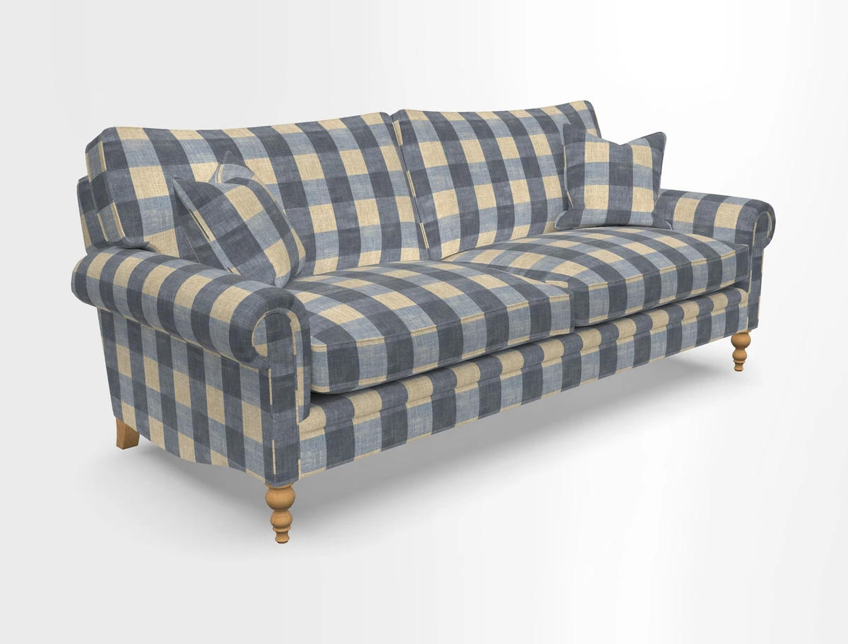 Aldingbourne 3 seater sofa in Grain Sack Stripe Linen Red