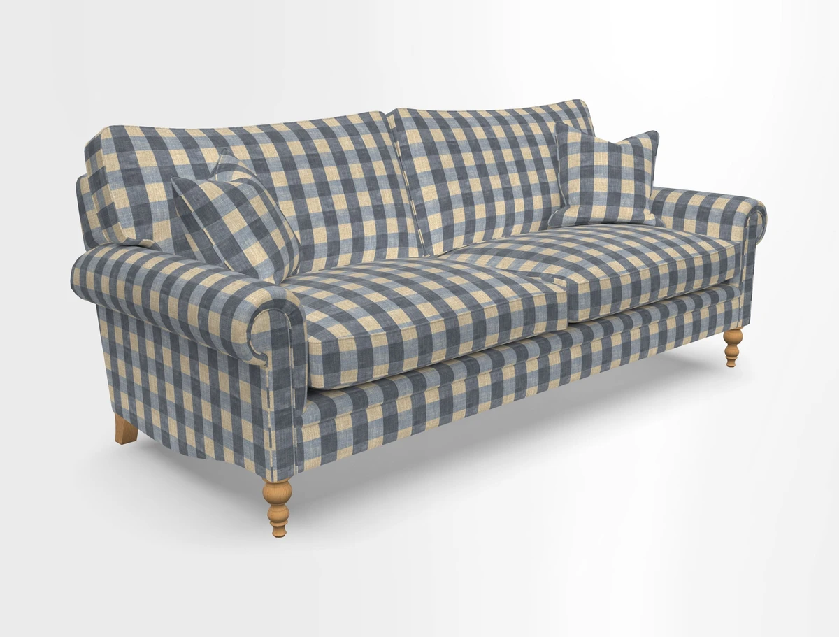 Aldingbourne 3 seater sofa in Grain Sack Stripe Linen Red