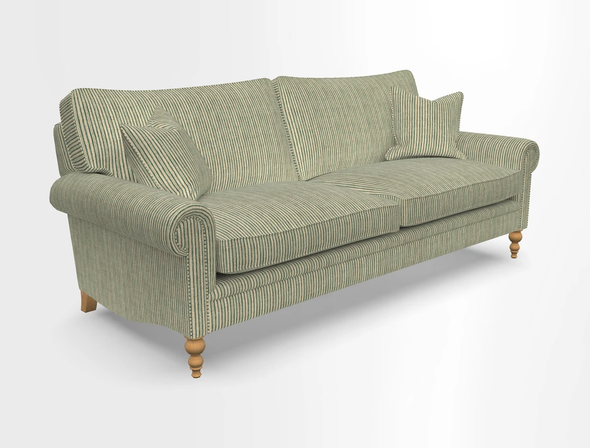 Aldingbourne 3 seater sofa in Grain Sack Stripe Linen Red