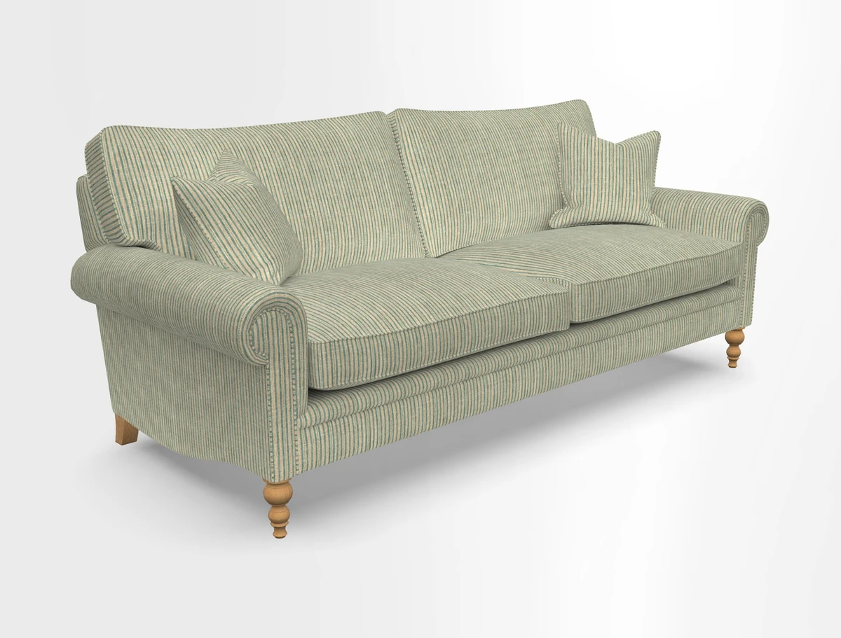 Aldingbourne 3 seater sofa in Grain Sack Stripe Linen Red