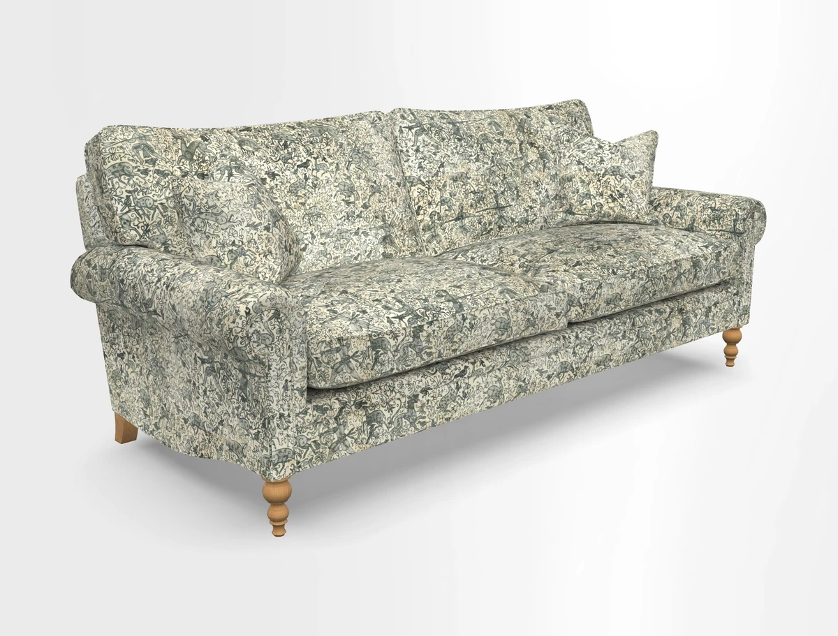 Aldingbourne 3 seater sofa in Grain Sack Stripe Linen Red