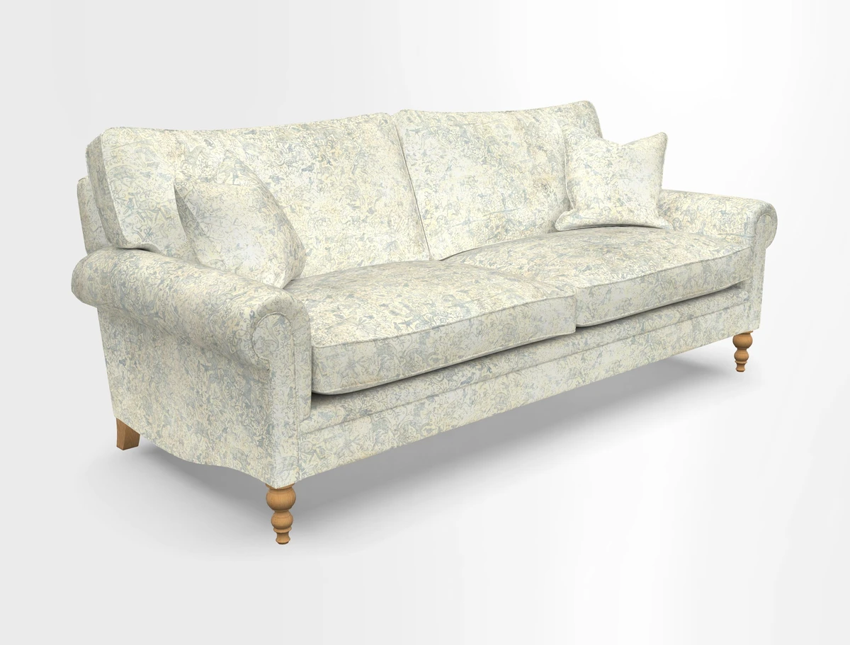 Aldingbourne 3 seater sofa in Grain Sack Stripe Linen Red
