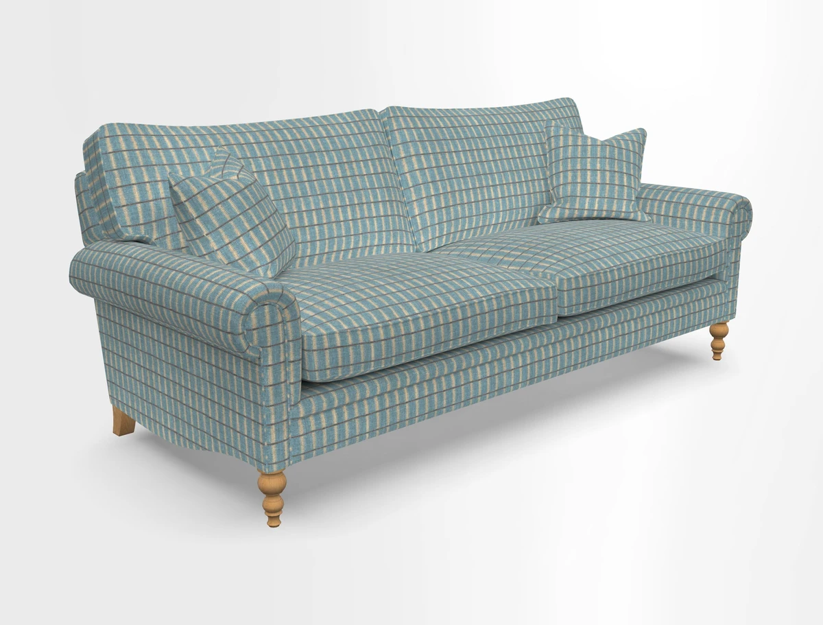 Aldingbourne 3 seater sofa in Grain Sack Stripe Linen Red