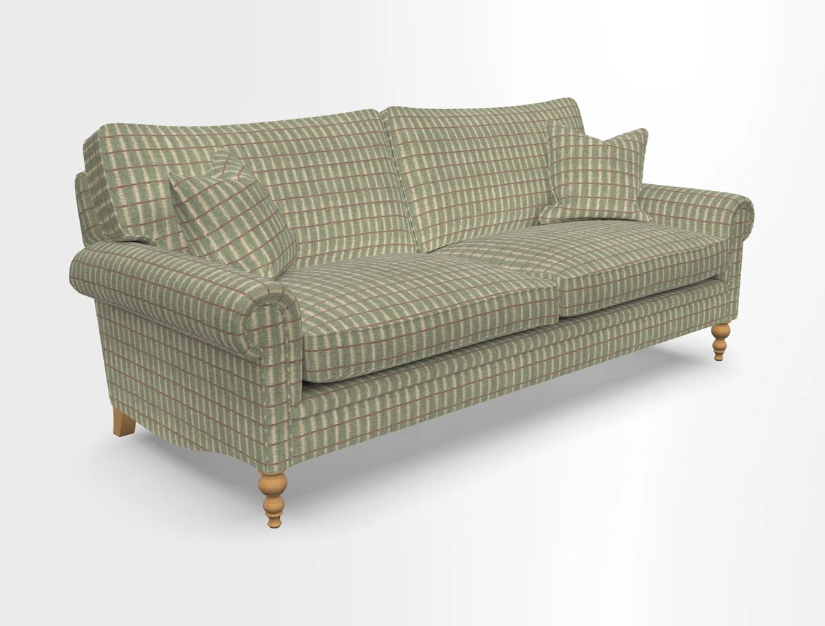 Aldingbourne 3 seater sofa in Grain Sack Stripe Linen Red