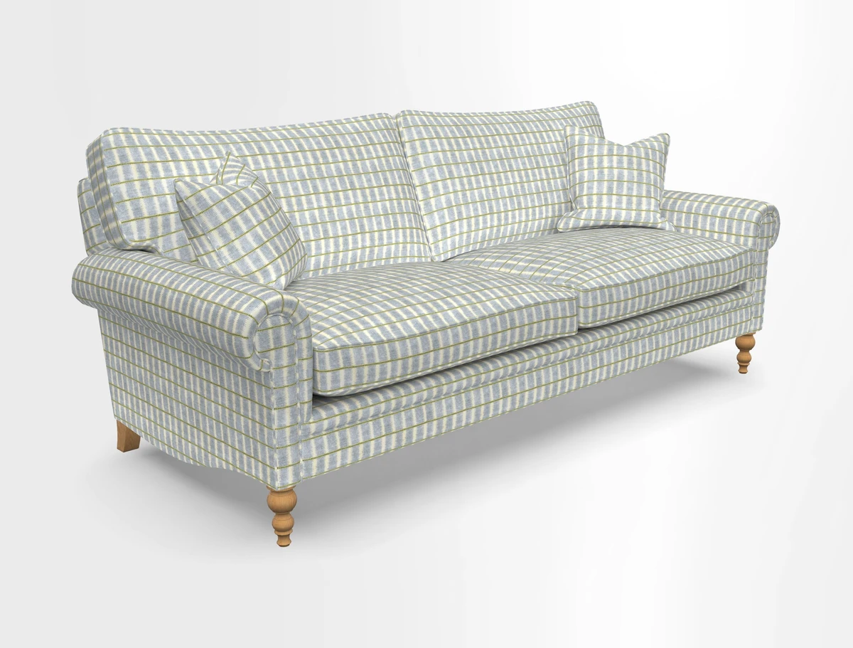 Aldingbourne 3 seater sofa in Grain Sack Stripe Linen Red