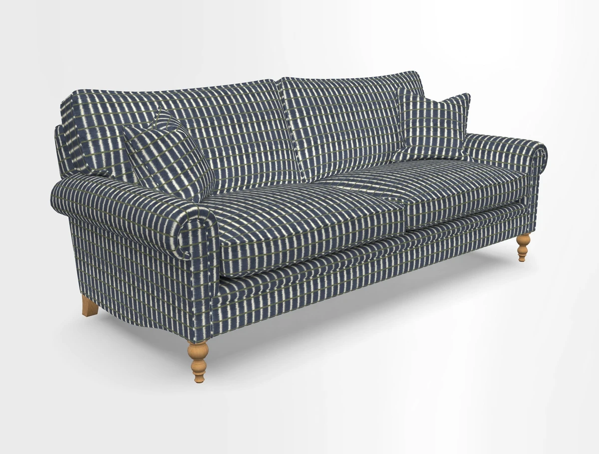 Aldingbourne 3 seater sofa in Grain Sack Stripe Linen Red