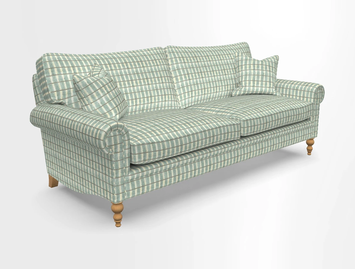 Aldingbourne 3 seater sofa in Grain Sack Stripe Linen Red