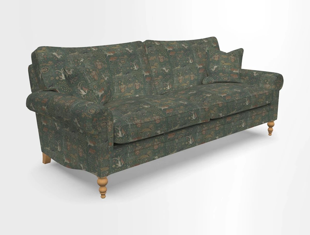 Aldingbourne 3 seater sofa in Grain Sack Stripe Linen Red