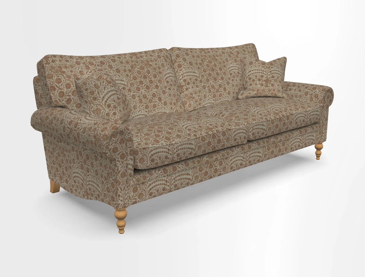 Aldingbourne 3 seater sofa in Grain Sack Stripe Linen Red