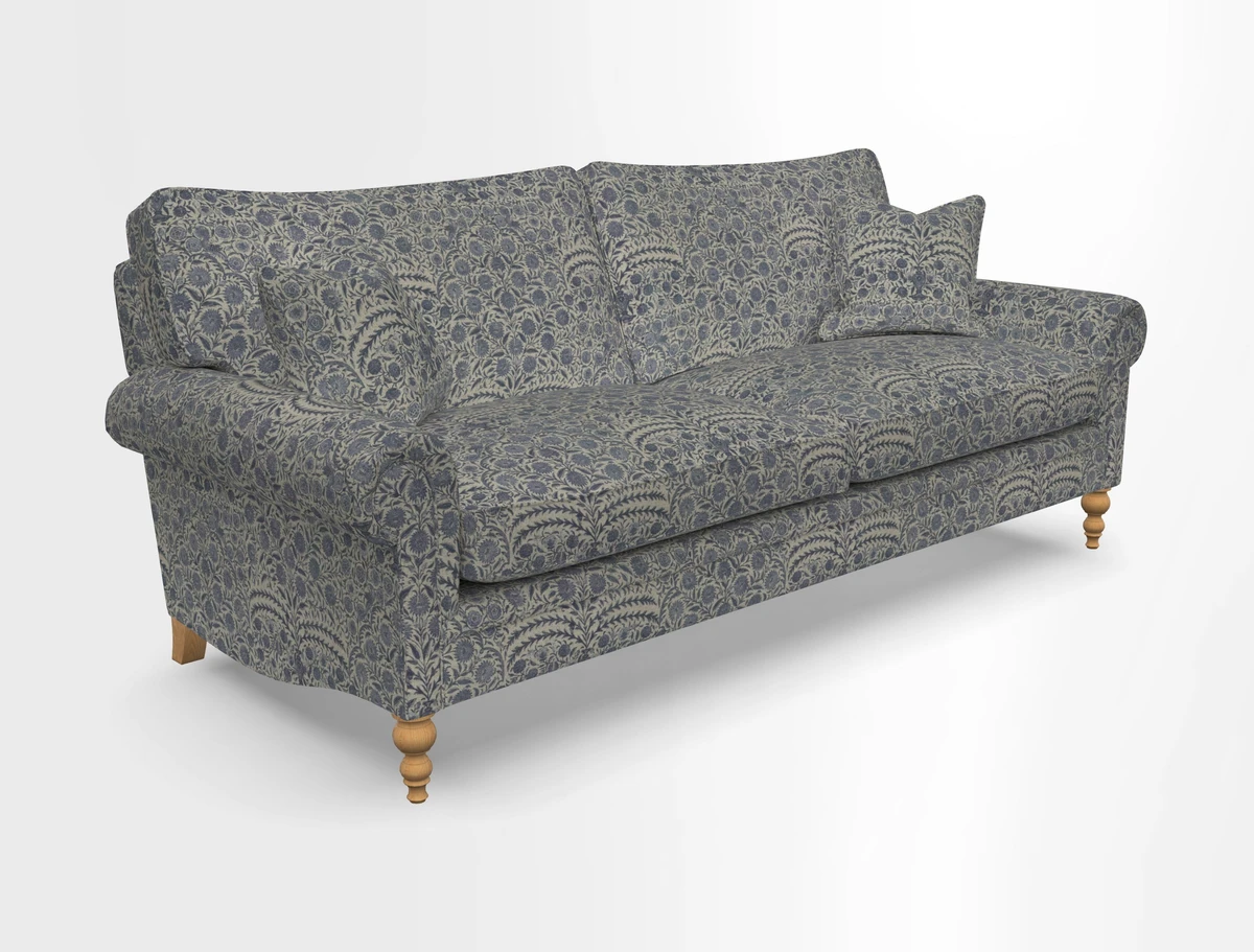 Aldingbourne 3 seater sofa in Grain Sack Stripe Linen Red