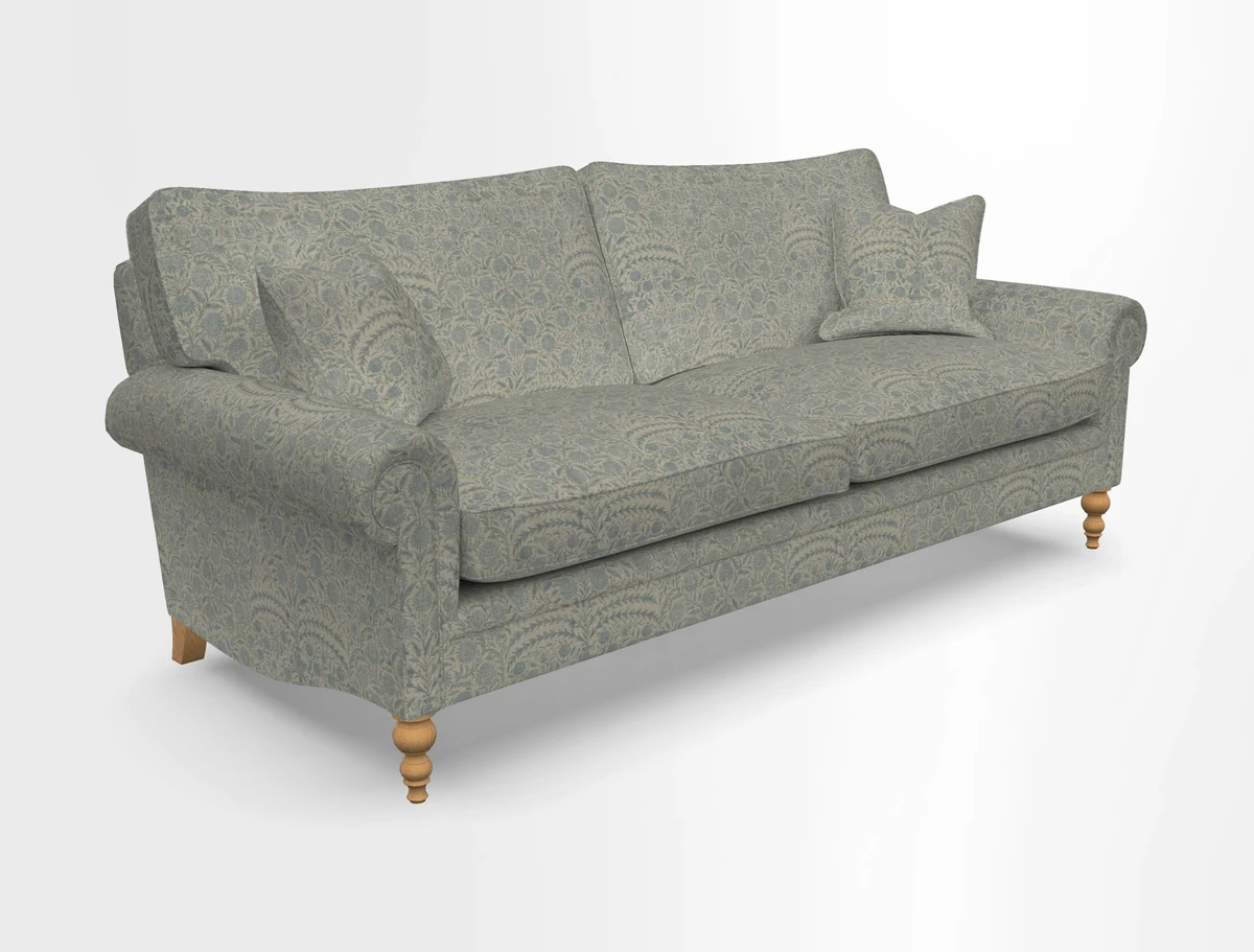 Aldingbourne 3 seater sofa in Grain Sack Stripe Linen Red