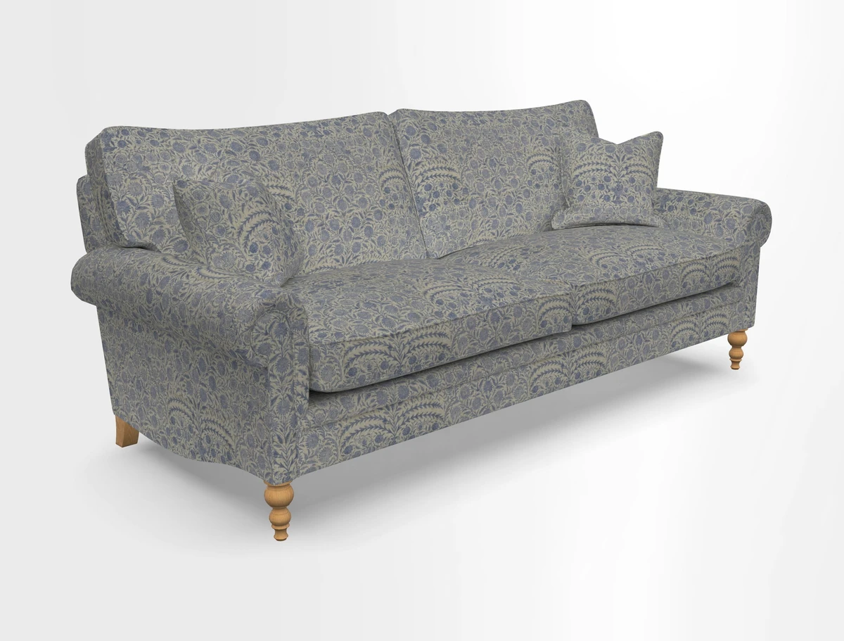 Aldingbourne 3 seater sofa in Grain Sack Stripe Linen Red