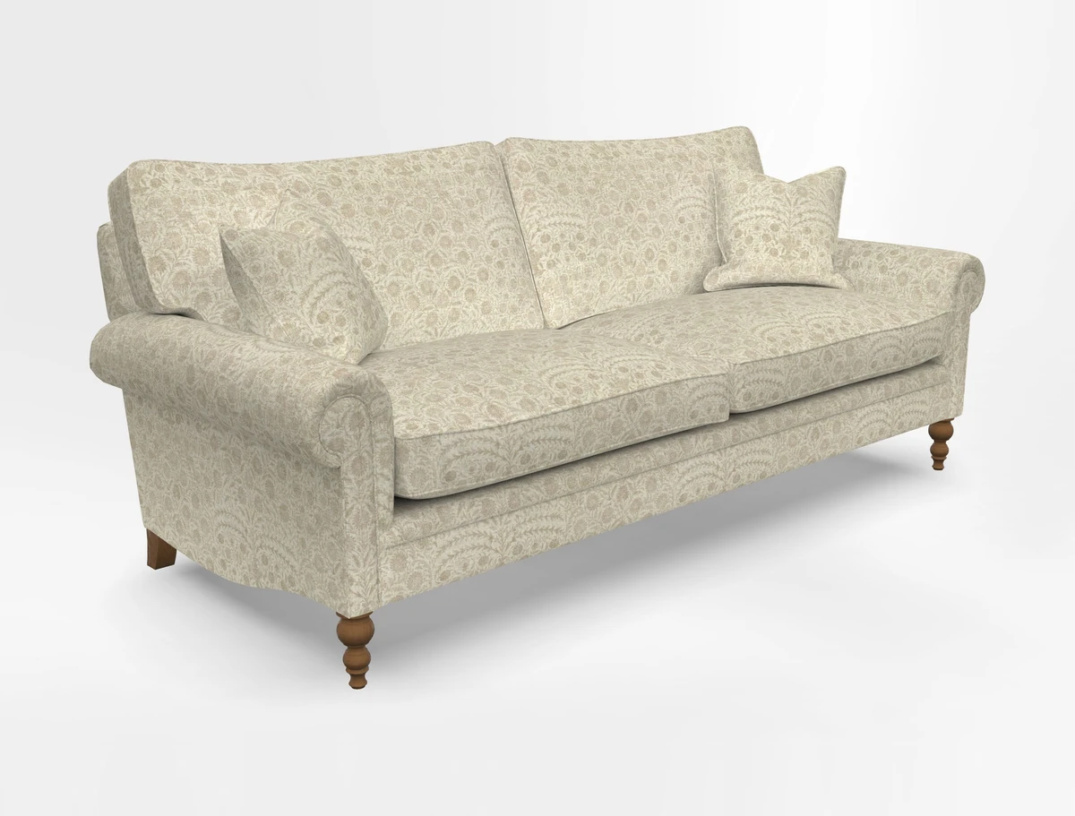 Aldingbourne 3 seater sofa in Grain Sack Stripe Linen Red