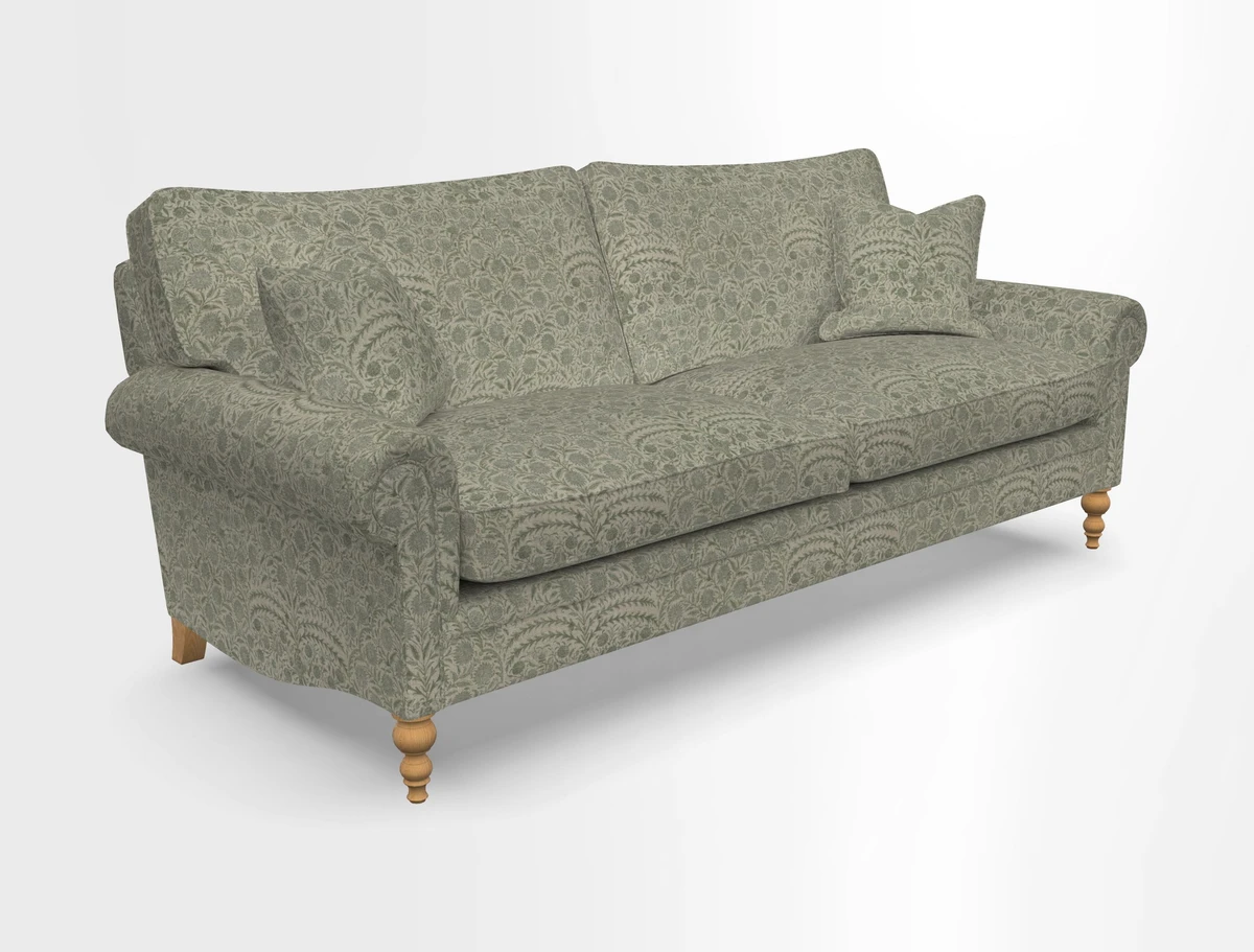 Aldingbourne 3 seater sofa in Grain Sack Stripe Linen Red