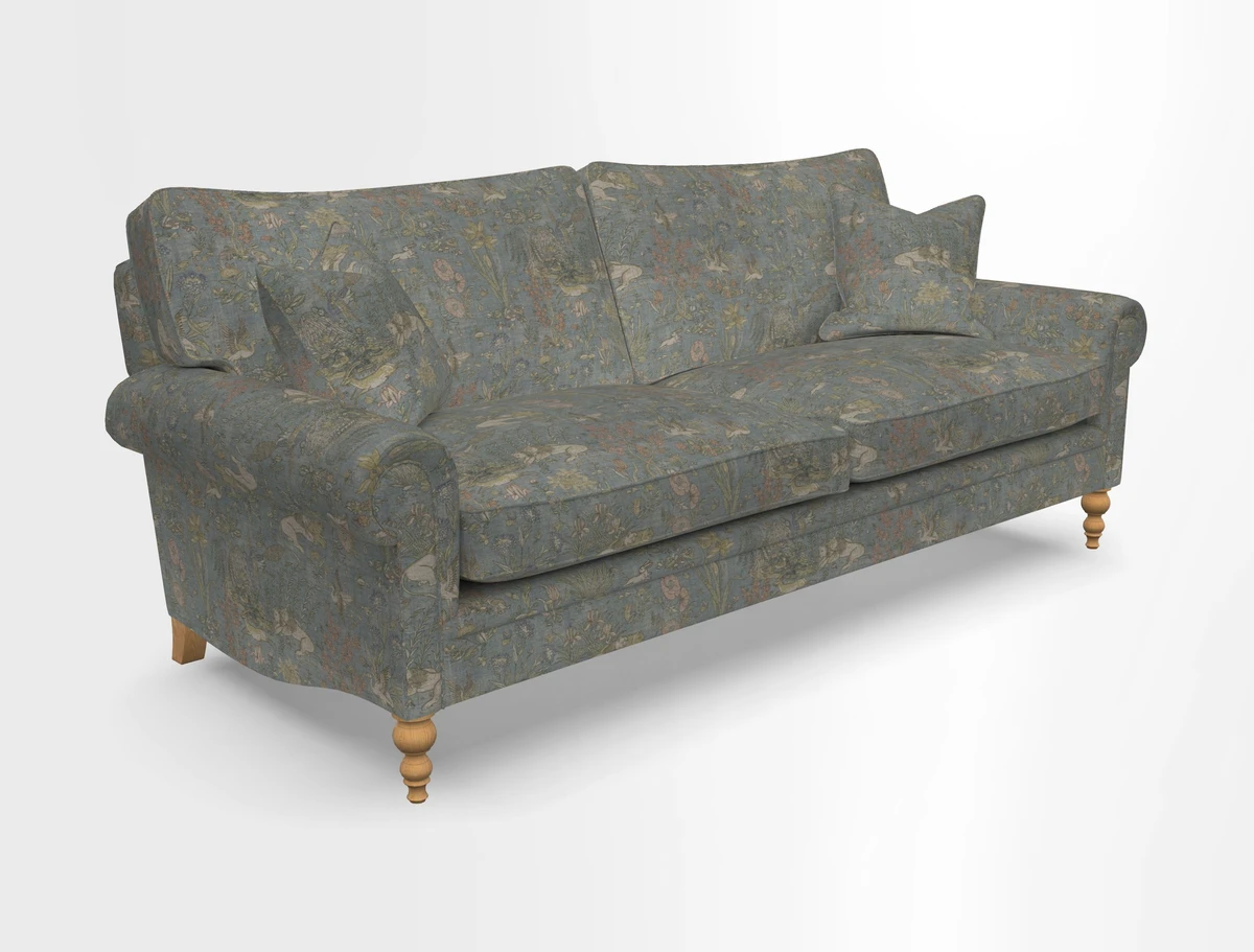 Aldingbourne 3 seater sofa in Grain Sack Stripe Linen Red