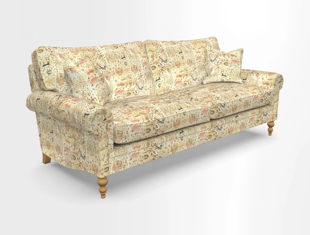 Aldingbourne 3 seater sofa in Grain Sack Stripe Linen Red