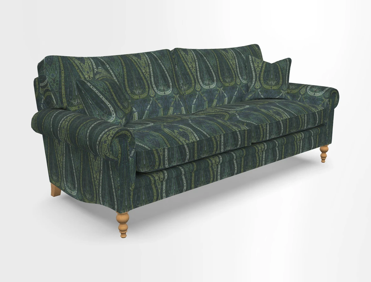Aldingbourne 3 seater sofa in Grain Sack Stripe Linen Red
