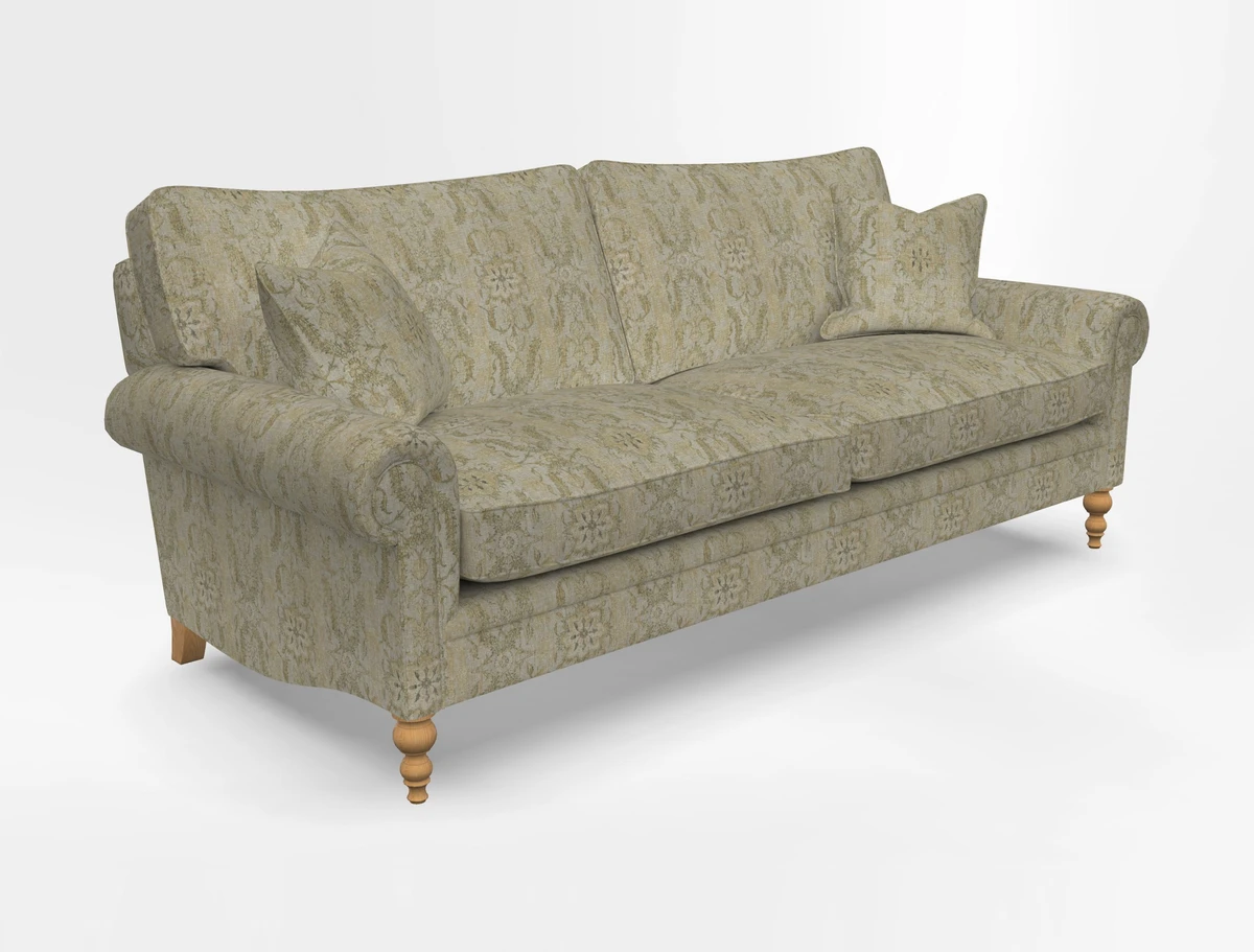 Aldingbourne 3 seater sofa in Grain Sack Stripe Linen Red
