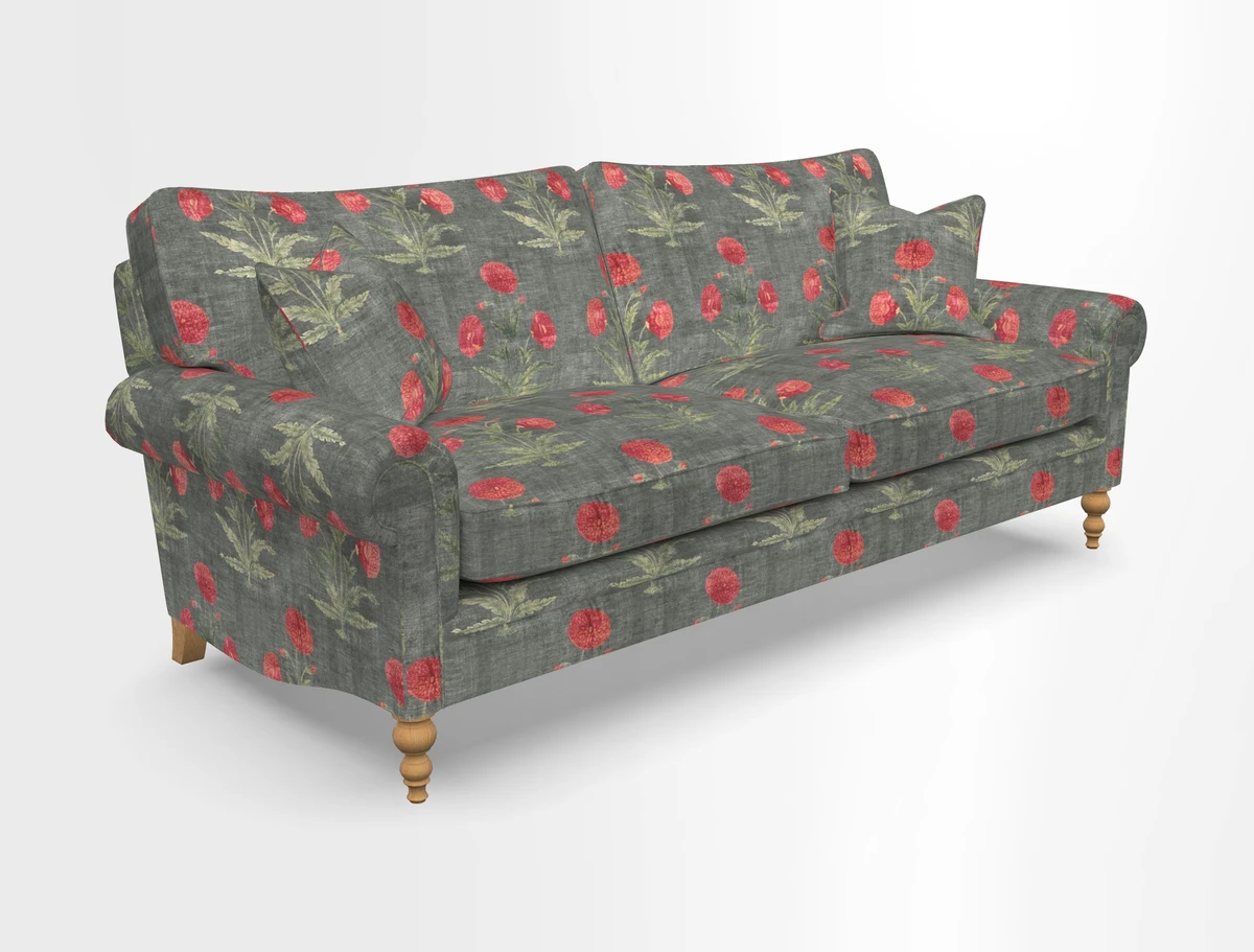 Aldingbourne 3 seater sofa in Grain Sack Stripe Linen Red