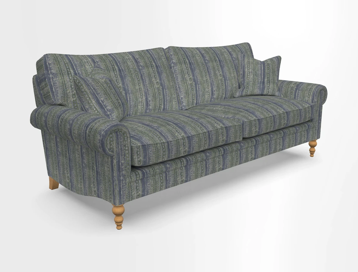 Aldingbourne 3 seater sofa in Grain Sack Stripe Linen Red