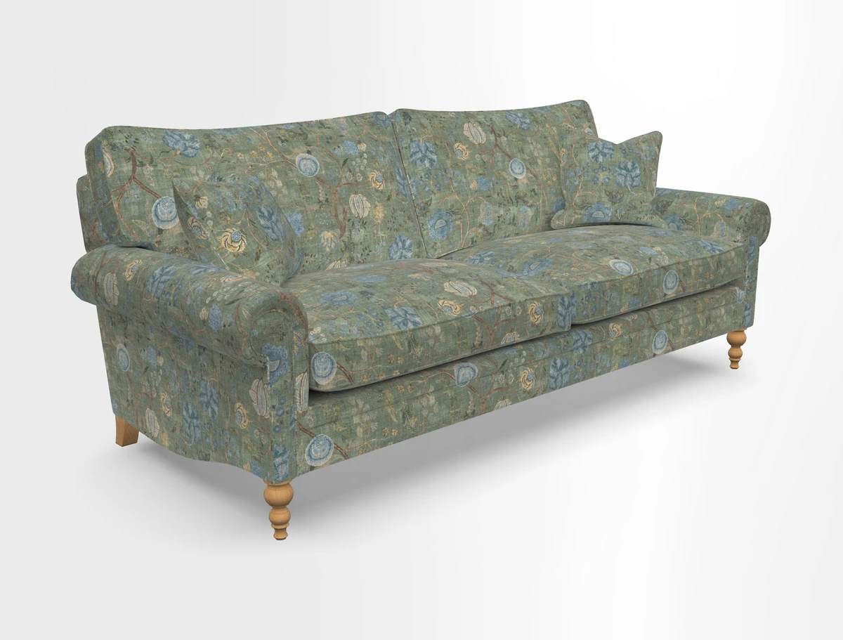 Aldingbourne 3 seater sofa in Grain Sack Stripe Linen Red