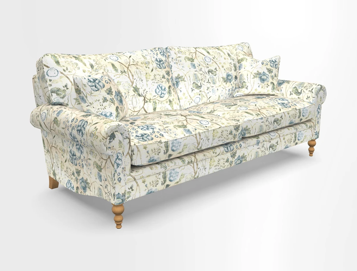 Aldingbourne 3 seater sofa in Grain Sack Stripe Linen Red
