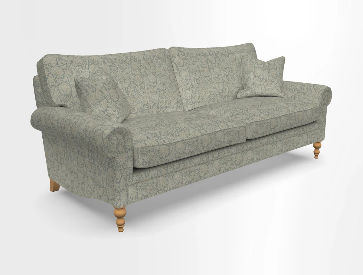 Aldingbourne 3 seater sofa in Grain Sack Stripe Linen Red