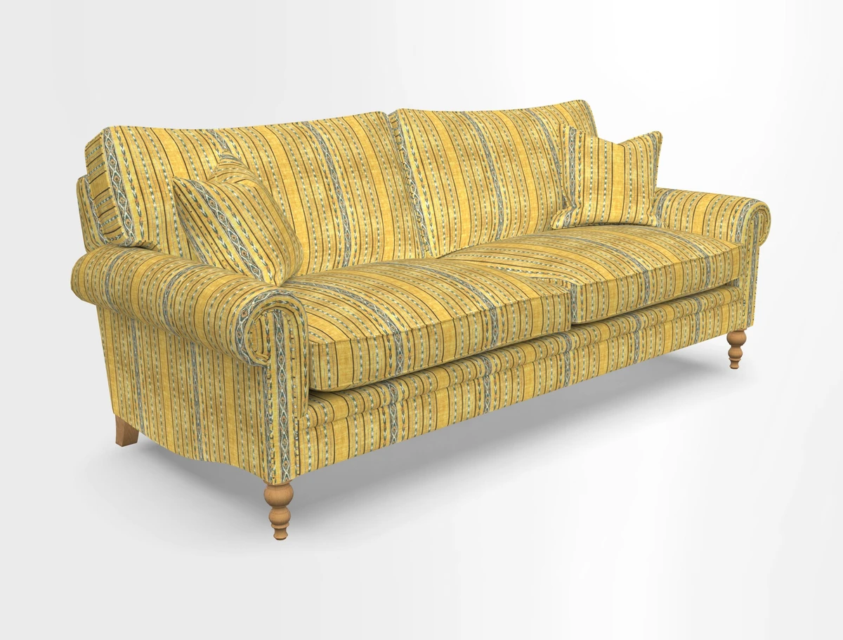 Aldingbourne 3 seater sofa in Grain Sack Stripe Linen Red