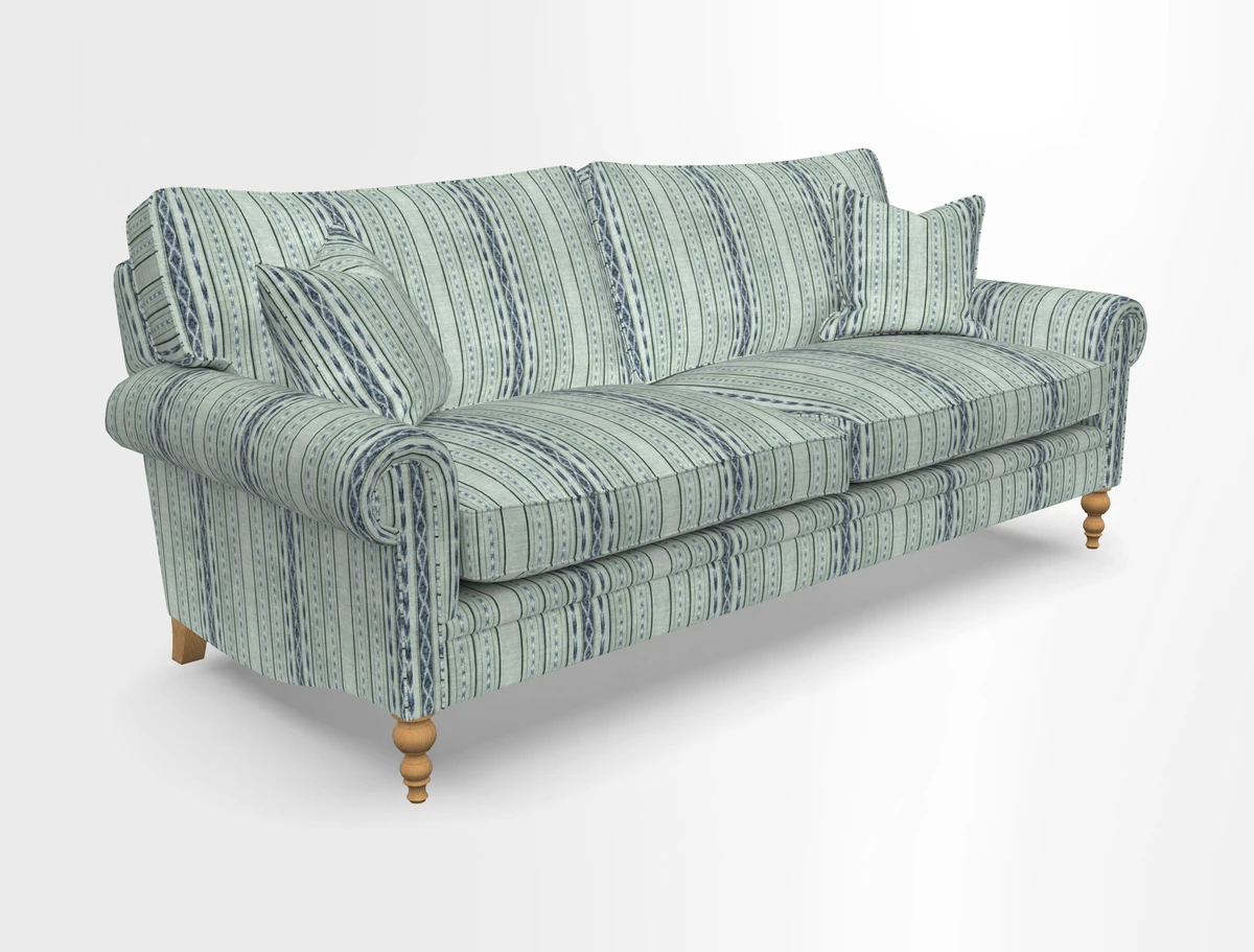 Aldingbourne 3 seater sofa in Grain Sack Stripe Linen Red