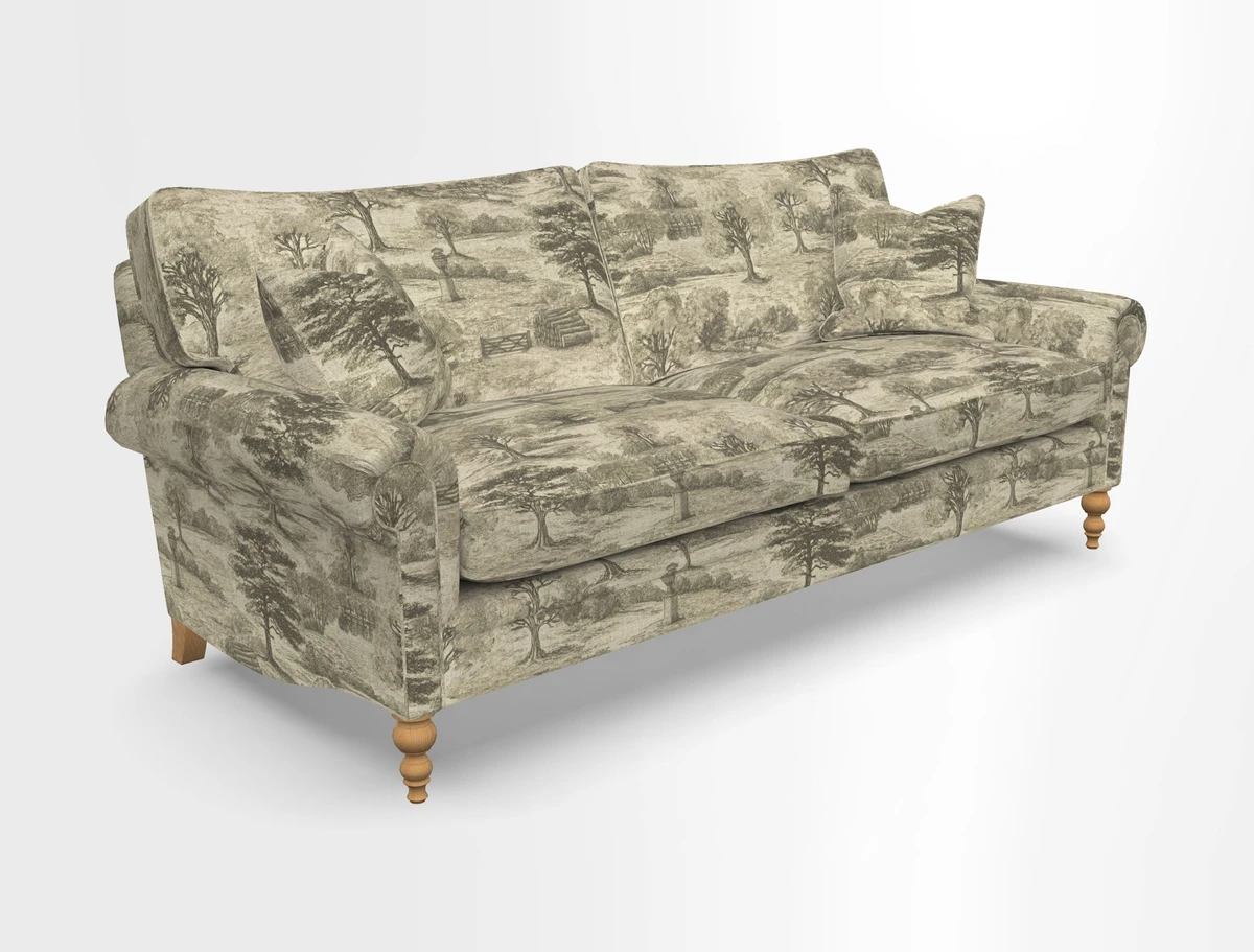 Aldingbourne 3 seater sofa in Grain Sack Stripe Linen Red