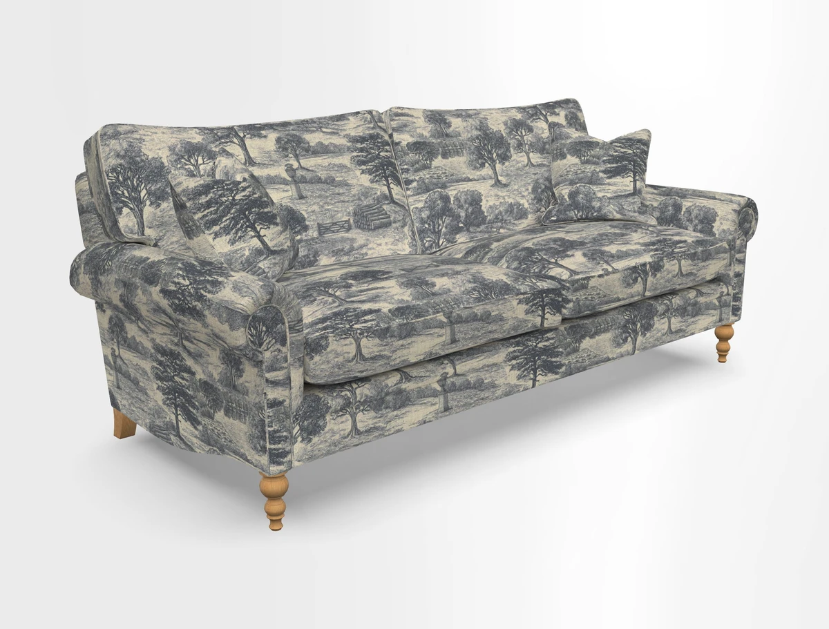 Aldingbourne 3 seater sofa in Grain Sack Stripe Linen Red