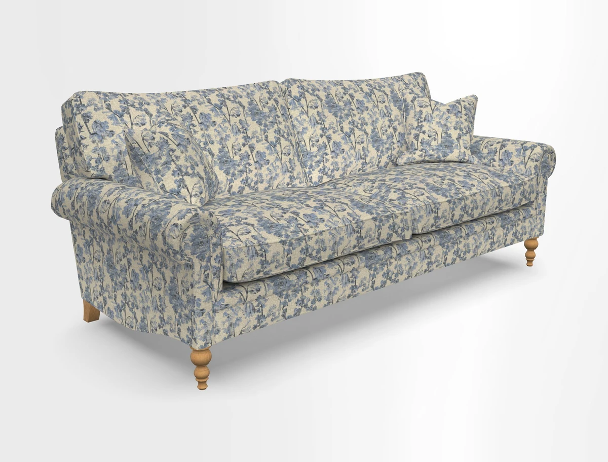 Aldingbourne 3 seater sofa in Grain Sack Stripe Linen Red
