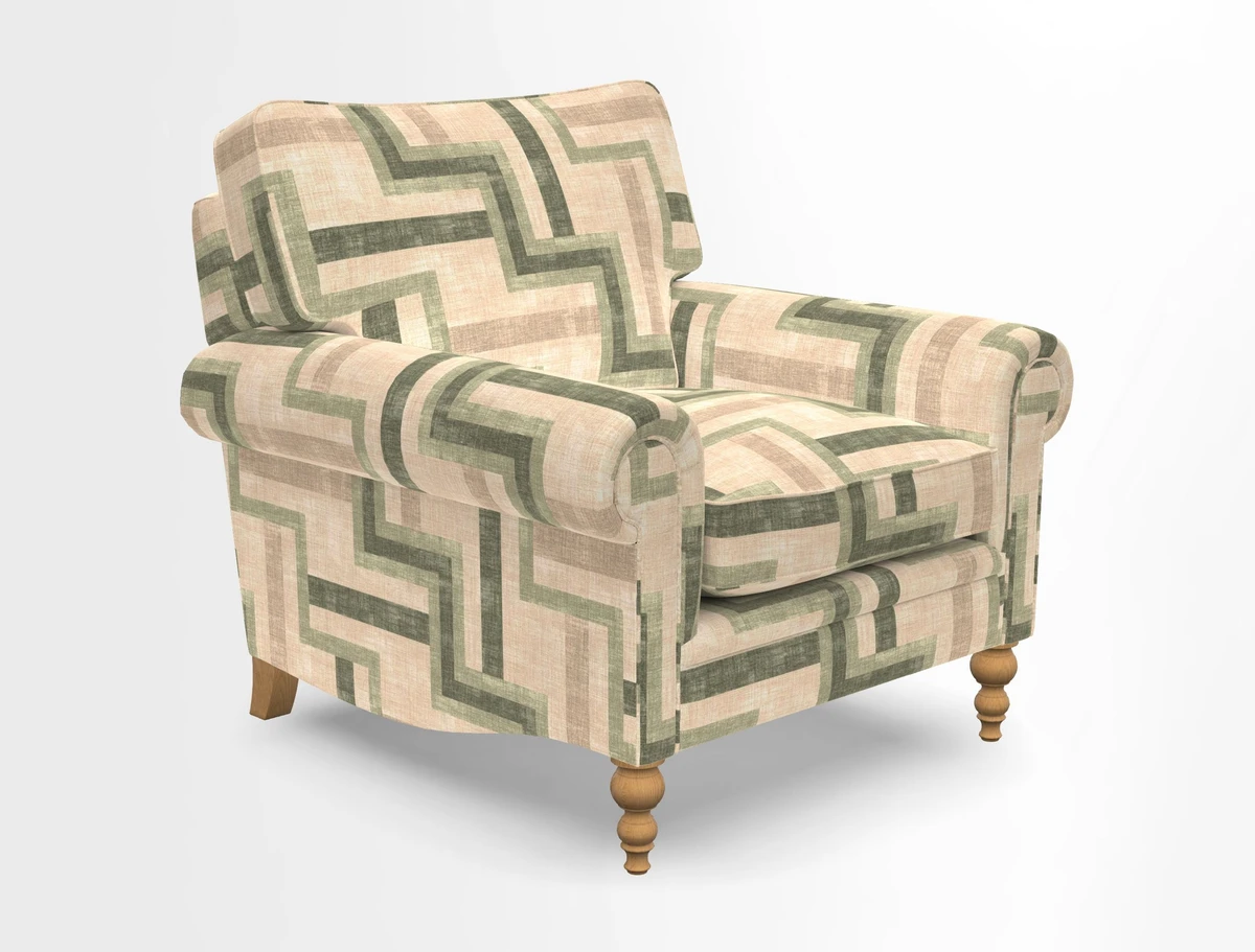 Aldingbourne Chair in Grain Sack Stripe Linen Red