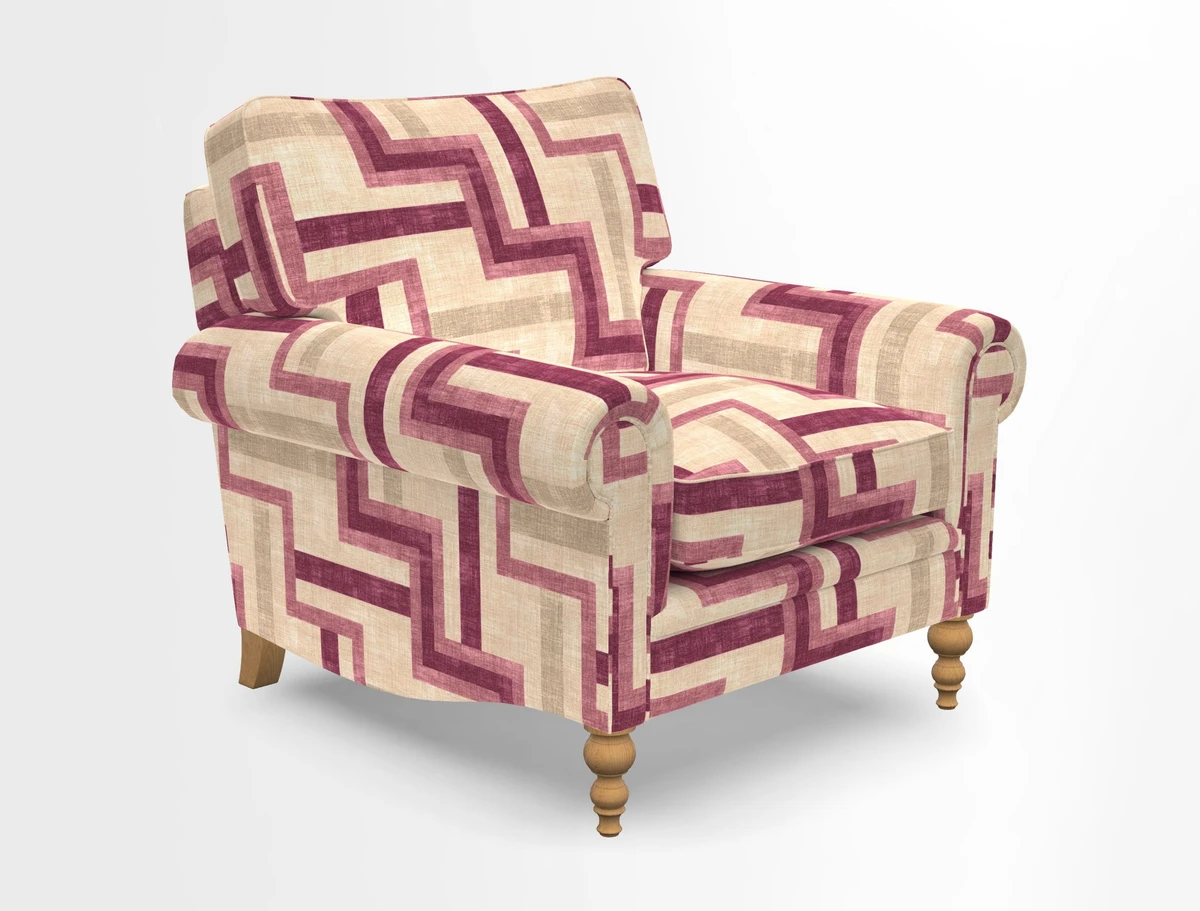 Aldingbourne Chair in Grain Sack Stripe Linen Red