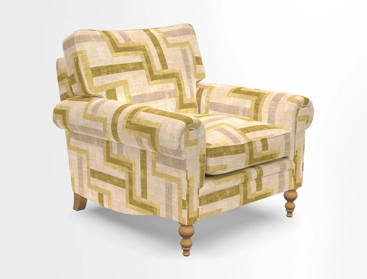 Aldingbourne Chair in Grain Sack Stripe Linen Red