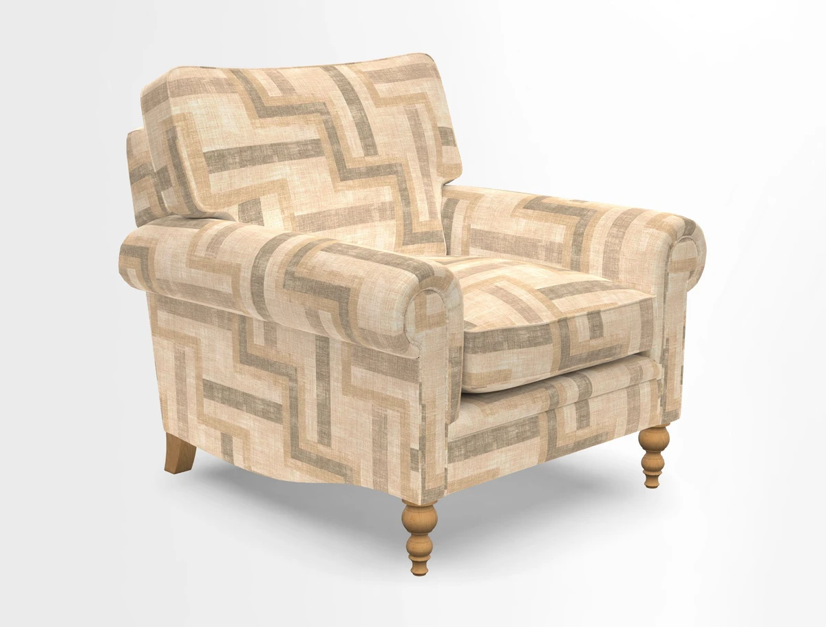 Aldingbourne Chair in Grain Sack Stripe Linen Red