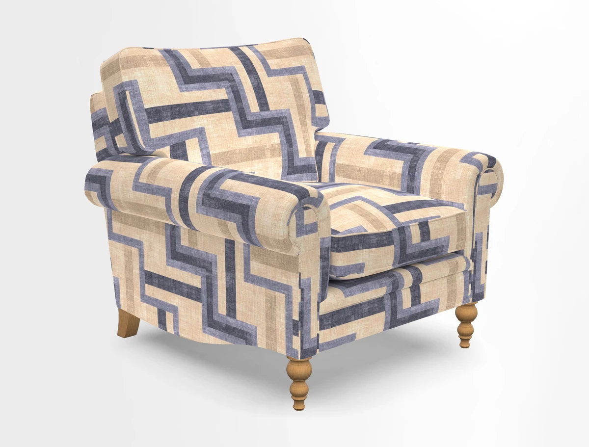 Aldingbourne Chair in Grain Sack Stripe Linen Red