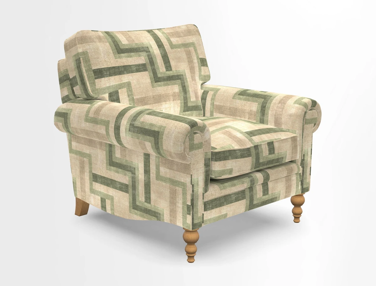 Aldingbourne Chair in Grain Sack Stripe Linen Red