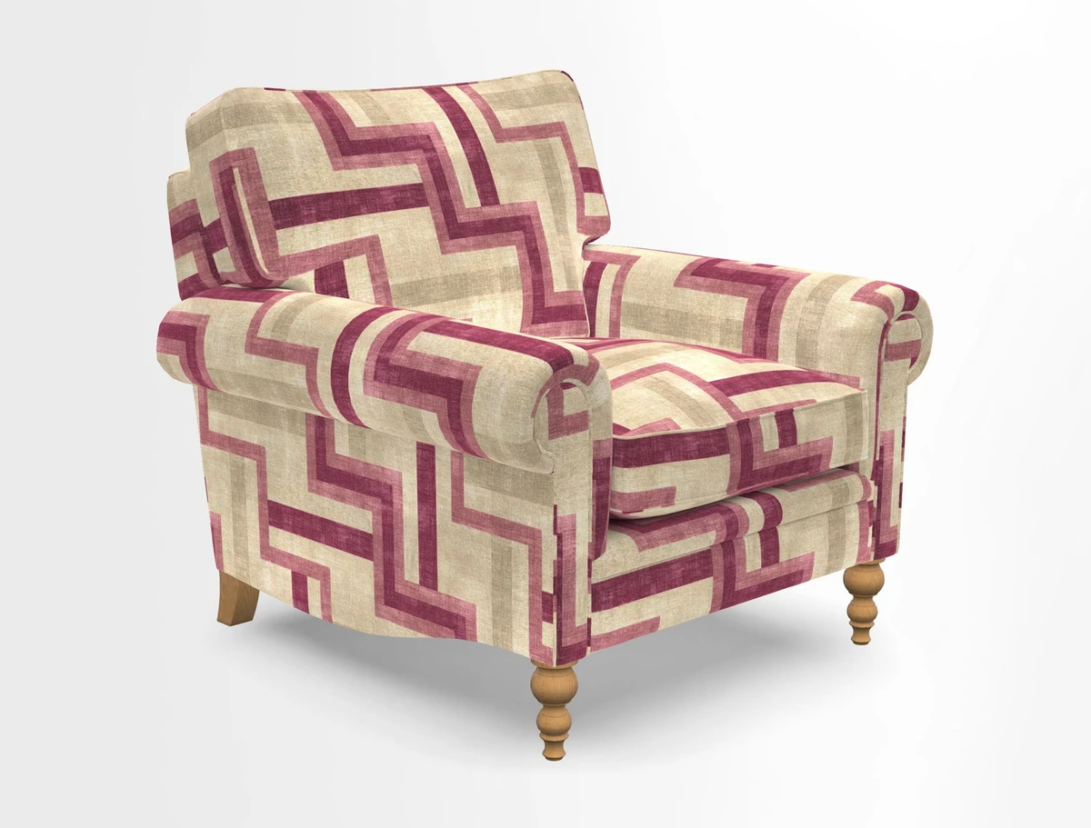 Aldingbourne Chair in Grain Sack Stripe Linen Red